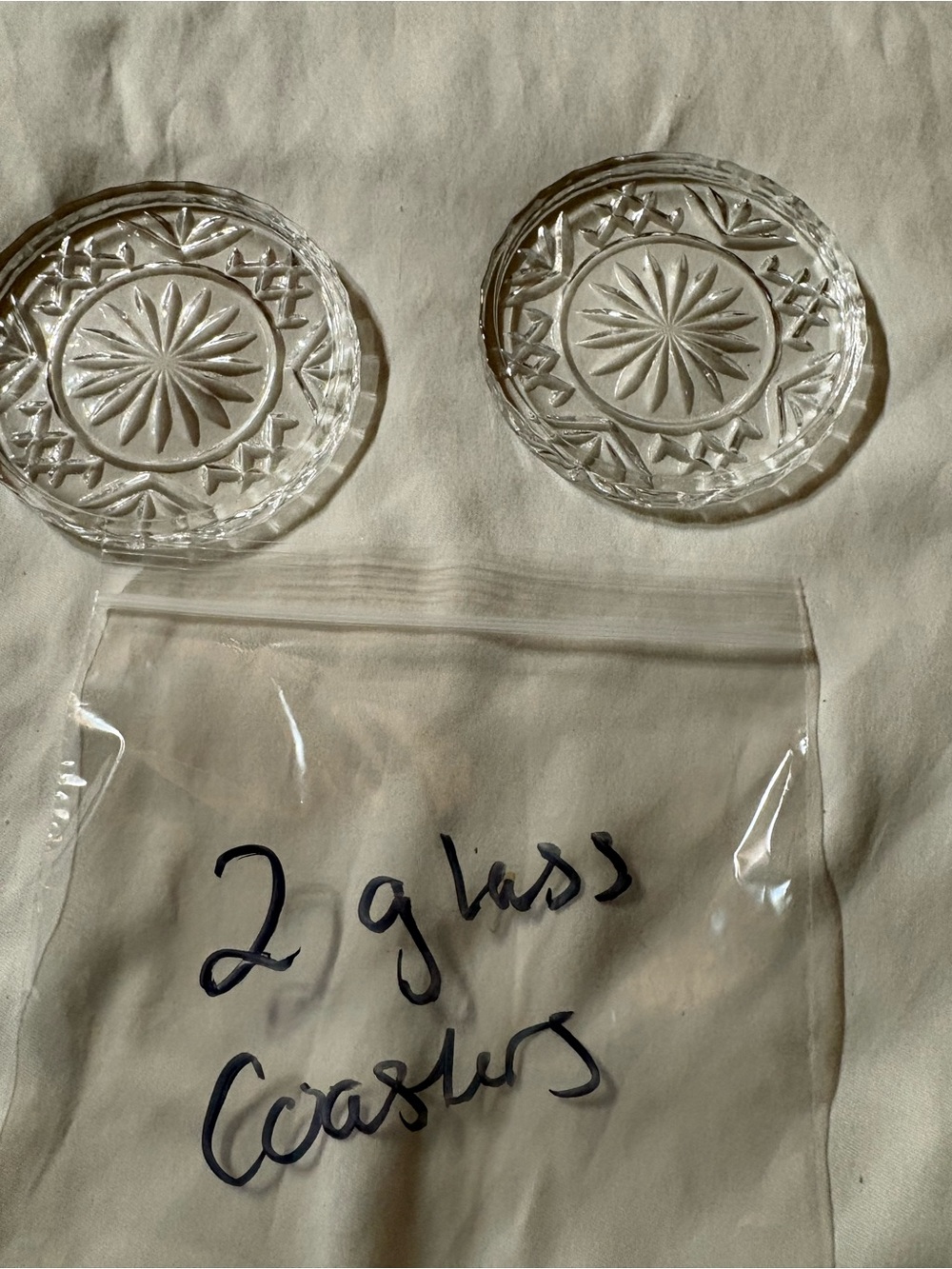 Clear Glass Decorative Coasters by